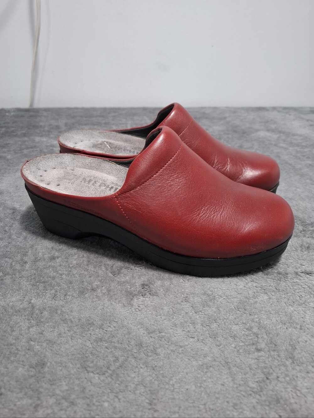 Mephisto MADE IN PORTUGAL Red LEATHER Satty Mule Clog EURO 38 Comfort Soft